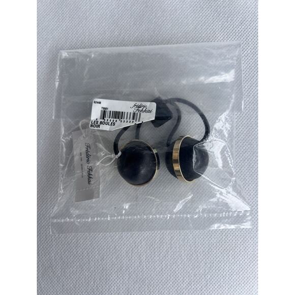 Vintage Frédéric Fekkai Black Leather Balls whimsigoth grunge Ponytail Holder main image 5
